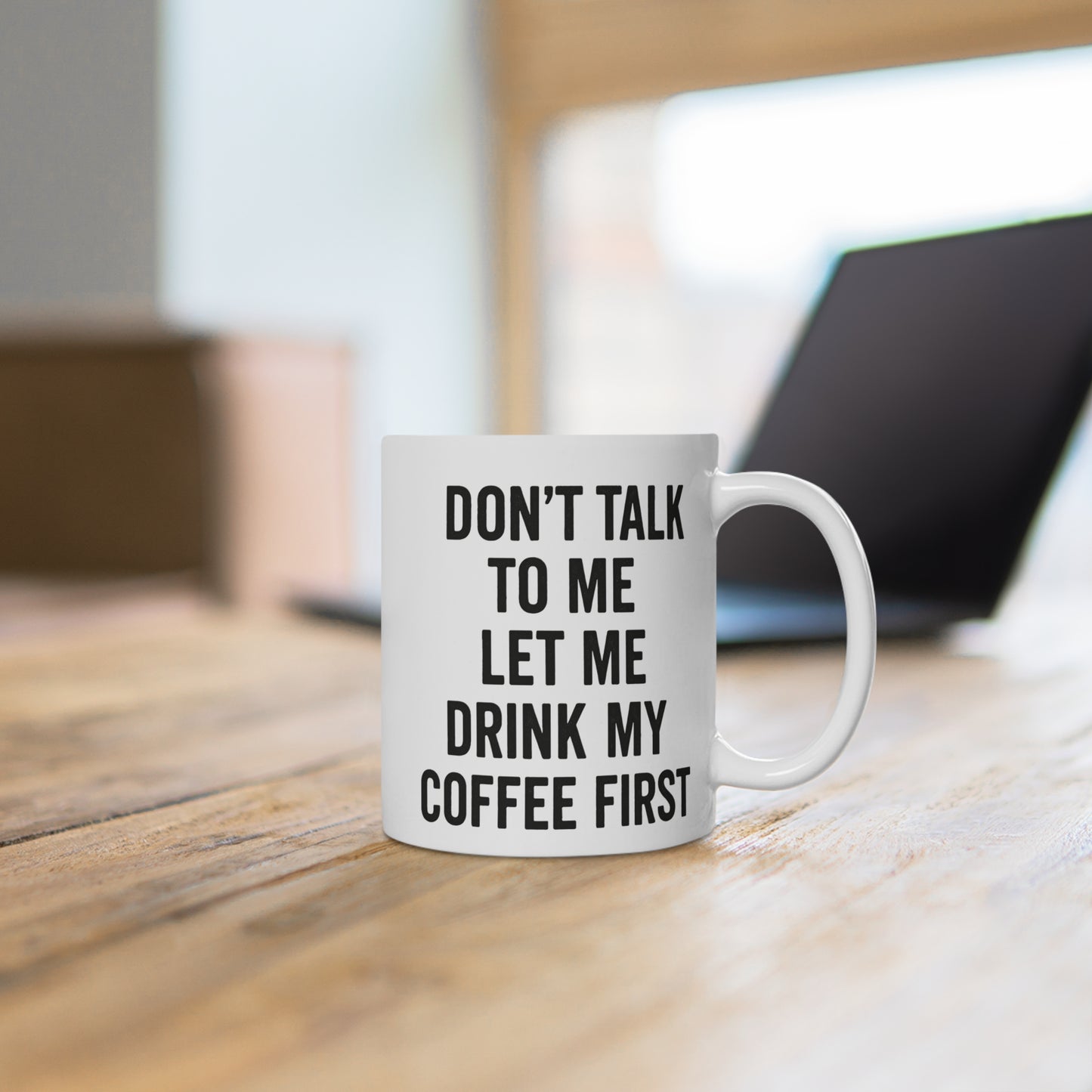 Keramikbecher - Don't talk to me let me drink my coffee first